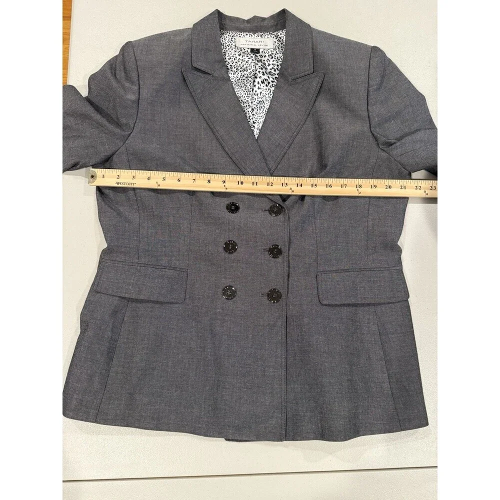 Tahari Blazer Womens 16 Gray Jacket Suit Separate Career Office Work Business